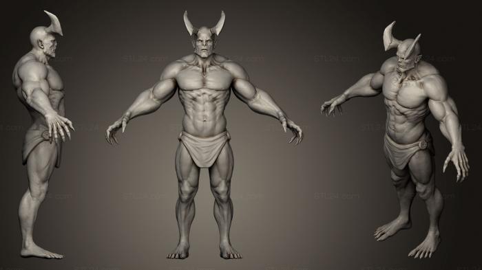 Figurines heroes, monsters and demons (Demon 3d, STKM_0438) 3D models for cnc